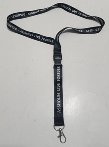 Spencers Assholes*s Live Forever ALF Black Lanyard 23" New No Tags - Picture 1 of 4