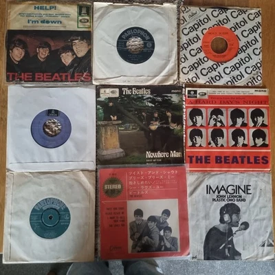 Joblot of Beatles UK & Overseas 7” Japan Germany USA Foto 1 de 4