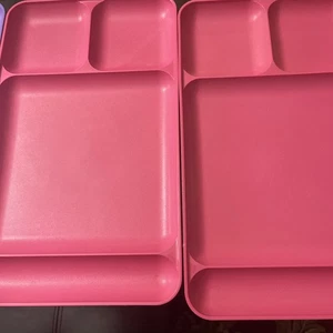 7 - Tupperware Divided Tray Set Lunch Camping Dinner Plate Vintage Multicolor - Picture 1 of 12
