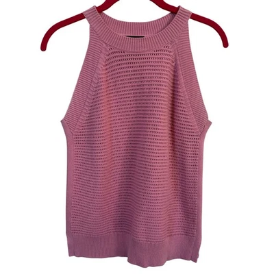 Camiseta sin mangas Ann Taylor Factory rosa suéter halter talla M verano resort carrera Foto 1 de 4