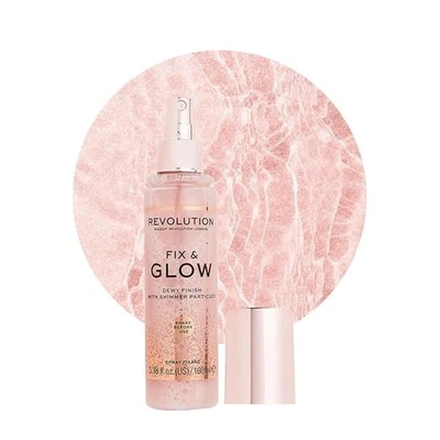 Makeup Revolution Makeup Fixer Spray Glow After Makeup | Fix & Glow Shimmer Make - Image 1 of 4