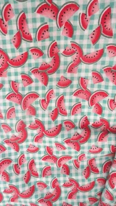 Fabric Traditions 1991 Vintage Material 2 yds x 44" Cotton Watermelon Gingham - Picture 1 of 4