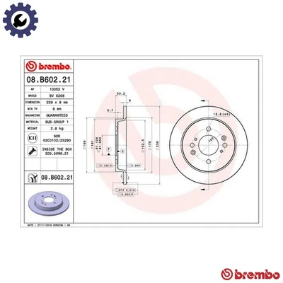 2x BRAKE DISC 08.B602.21 FOR HONDA 2L13BL13B2 1.3L L15B3 1.5L 4cyl JAZZ IV - Image 1 of 4