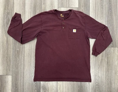 Carhartt Original Fit Maroon Pocket T-shirt Men's Size L Tall Longsleeve - Image 1 of 4