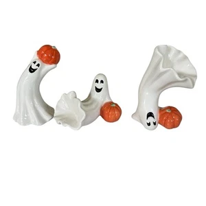 Fitz and Floyd Tumbling Halloween Geister mit Kürbis Figuren Vintage Urlaub - Bild 1 von 23