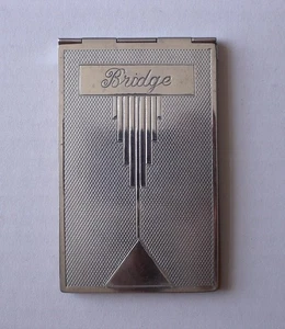 Art Deco Chrom Vintage Bridge Score Pad in Chrom Abdeckung - Bild 1 von 11