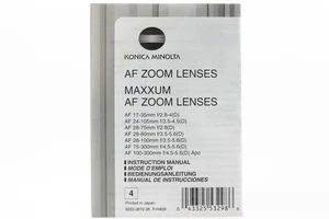 Guide Konica Minolta Af Zoom Lenses Maxxum 28-80mm 75-300mm Instrustions - Picture 1 of 1