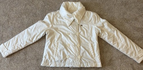 Lacoste Off White giacca leggera avorio donna taglia 44 EU 12 XL US