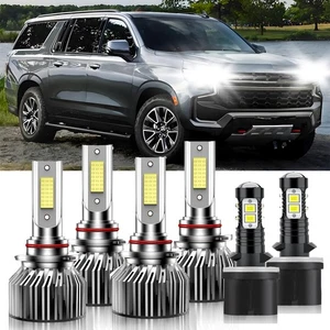 6000K LED Headlight + Fog Light Bulbs Kit For Chevy Suburban 1500 2000-2006 - Picture 1 of 11