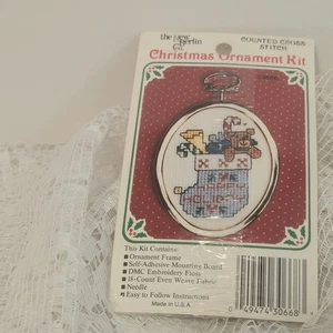 Vintage NEW New Berlin MINI Xmas Stocking With Toys Ornament Cross-Stitch Kit - Picture 1 of 4