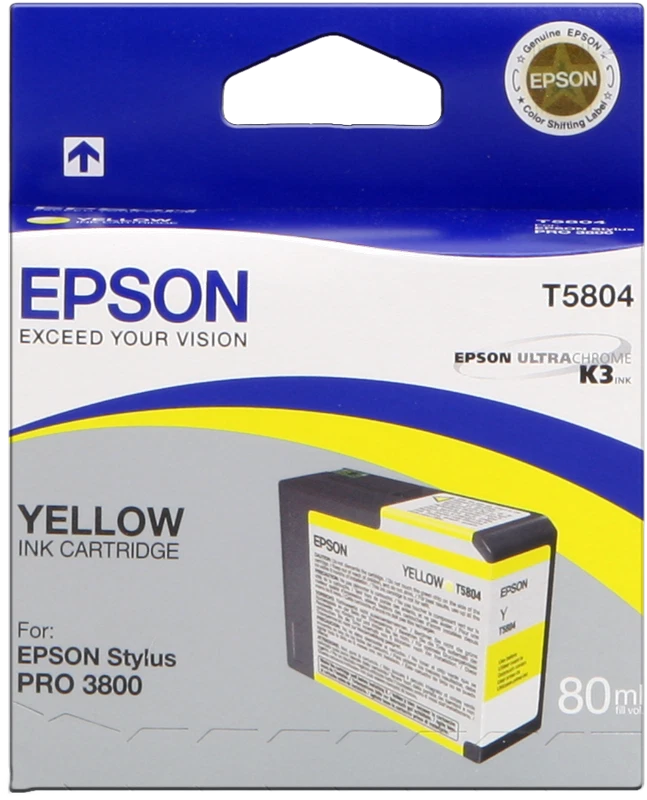 ORIGINAL Epson Cartuccia d'inchiostro giallo C13T580400 T5804 80ml - Immagine 1 di 1