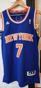 2013 NBA Adidas New York Knicks Carmelo Anthony Jersey 7 Mens Medium SEWN Blue - Picture 1 of 9