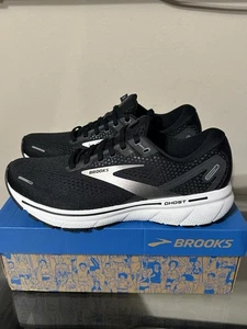 NEW Womens Size 10 Brooks Ghost 14 Running Tennis Shoes Black Silver Grey - Picture 1 of 13