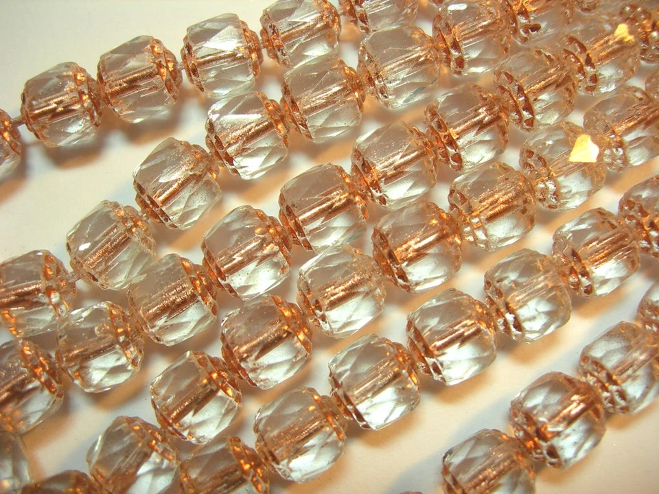 25 Crystal Copper lined Cathedral Czech Glass 8mm beads - Image 1 of 1