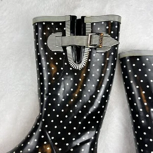 ChookA Womens Classic Dot Polka Dot Rain Boots Size 7 Pull On - Picture 1 of 10