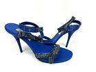 Claudio Milano Vero Cuoio Leather Shoes Blue Crystal Size 41 Italy $759