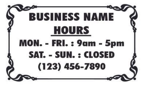 Store Hours Sticker Decal Sign Business Home Window Door Wall Vinyl Decal - Picture 1 of 2
