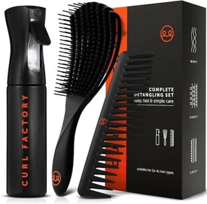 Juego de 3 peines desenredantes y cepillos para botella de spray para cabello rizado continuo - Imagen 1 de 6
