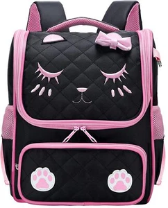 Schulrucksack mit Katzengesicht für Mädchen niedliche Grundschultaschen Büche... - Bild 1 von 7