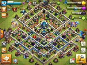 TH13 Stronger Base 55 71 47 14 Heroes, Blue White Walls, Great Troops, Good BM30