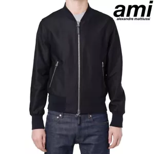 AMI Alexandre Mattiussi AMI PARIS Zip Track Jacket DRILL BOMBER JACKET MA-1 - Picture 1 of 10