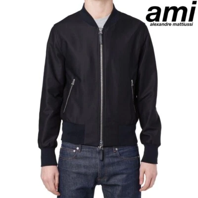 AMI Alexandre Mattiussi AMI PARÍS Chaqueta de Pista con Cremallera CHAQUETA BOMBER TALADRO MA-1 Foto 1 de 4