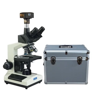 OMAX 40-2500X USB3 18MP Darkfield Trinocular Compound Microscope+Hard Carry Case - Picture 1 of 9