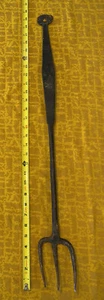 Vintage Camping Cooking Fork 29” Hot Dogs Marshmallow Primitive Blacksmith Tool - Picture 1 of 12