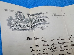 Le Grand Hotel Perpignan - 1924 Korrespondenz/ Briefkopf/ Umschlag - Elmira, NY - Bild 1 von 6