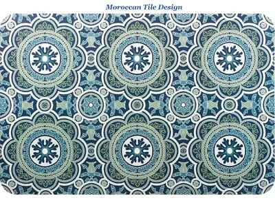 4  Moroccan Tile Geometric Design Placemats 11”x17” Hard Vinyl - Image 1 of 2