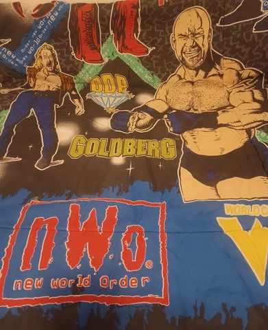 WCW NWO Comforter/ Blanket Macho Man Sting Goldberg Hollywood Hogan VTG 1998 Cover