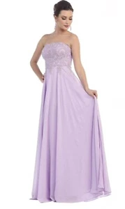 Formal Long Gown Dress Sz 6 Prom Wedding Holiday Lavender - Picture 1 of 6