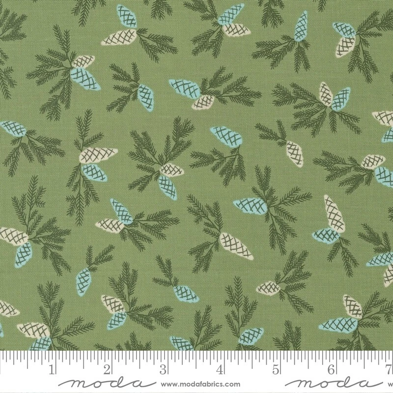 Good News Great Joy Pinecone Blenders Green Fancy That Design House Moda 1/2Yard - Image 1 of 1