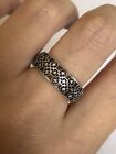 Genuine 925 Sterling Silver Ornament and CZ Ring