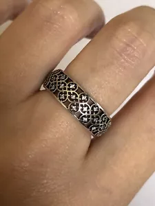 Anillo genuino de plata esterlina 925 y circonio circular - Imagen 1 de 9
