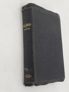 Vintage Holy Bible Concordance Oxford Self-Pronouncing Black Leather - Imagen 1 de 7