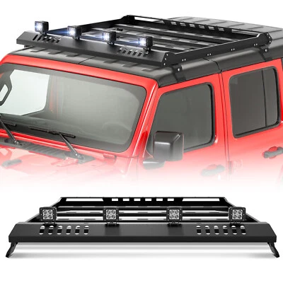 Roof Rack Cargo Basket For 07-24 Jeep Wrangler JK JL Unlimited &Gladiator JT 4DR Foto 1 de 4