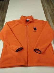 Polo Ralph Lauren Jacket  Extra Large Orange Fleece Full Zip Big Pony Logo - Picture 1 of 13