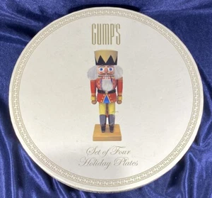 GUMP’S HOLIDAY CHRISTMAS 9.75" NUTCRACKER PLATE SET OF FOUR - Picture 1 of 15