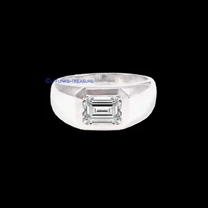 2.5 Carat Moissanite Gemstone with 925 sterling Silver Ring for Men's #566 - Picture 1 of 5