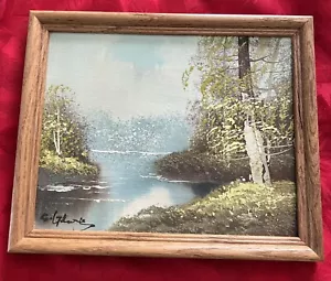 8x10 Original Oil Painting Rustic Woodland Waterscape River Scene Signed - Picture 1 of 6