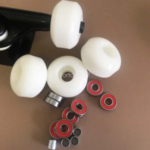 Skateboard Parts Kit 4pcs 83A Wheels 8pcs 608RS ABEC-9 Bearings 4pcs Spacers - Picture 1 of 6
