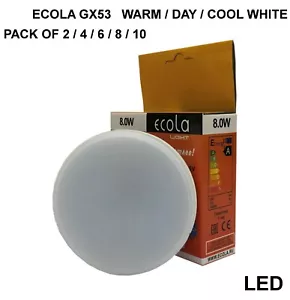 6W/8W/11W/12W LED from £3.00 GX53 ECOLA Bulbs Light Tablet DAY/COOL/WARM - Picture 1 of 8
