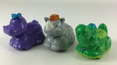 VTech Go Go Smart Wheels Animals Alligator Hippo Rhino Smart Point 3件 批量 玩具 — 第 1/4 张图片