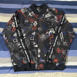 Nike Sportswear All Over Graffiti Print Logo Hypebeast Bomber Jacket CJ5042-010 - Picture 1 of 9