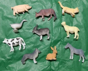 Plastic Farm Animal Models 10 Different Kids Small Toys Gifts - Picture 1 of 2