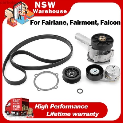 Water Pump With Pulley Belt for Ford Fairlane BA Falcon BF FG Fairmont 4.0L 6cyl - image 1 of 4