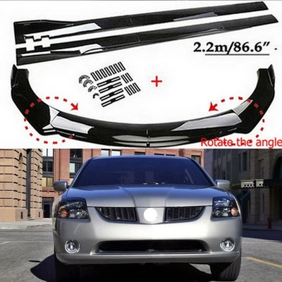 For Mitsubishi Galant Black Front Bumper Lip Spoiler /Splitter Side Skirts - Изображение 1 из 4