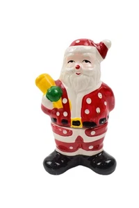 1990'S SANTA SALT & PEPPER STACKABLE CERAMIC CHRISTMAS SHAKERS - Picture 1 of 9