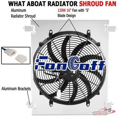 Aluminum Shroud + 16'' Fan Fit 1932 Ford Model BB 3.3L l4 Chevy Engine Foto 1 de 4